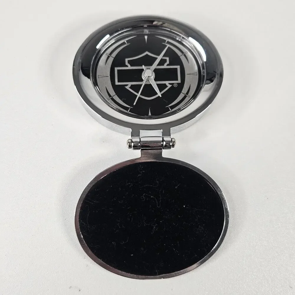 Harley Davidson Mini Foldable Clock Chrome Vintage Biker Gift Motorcycle